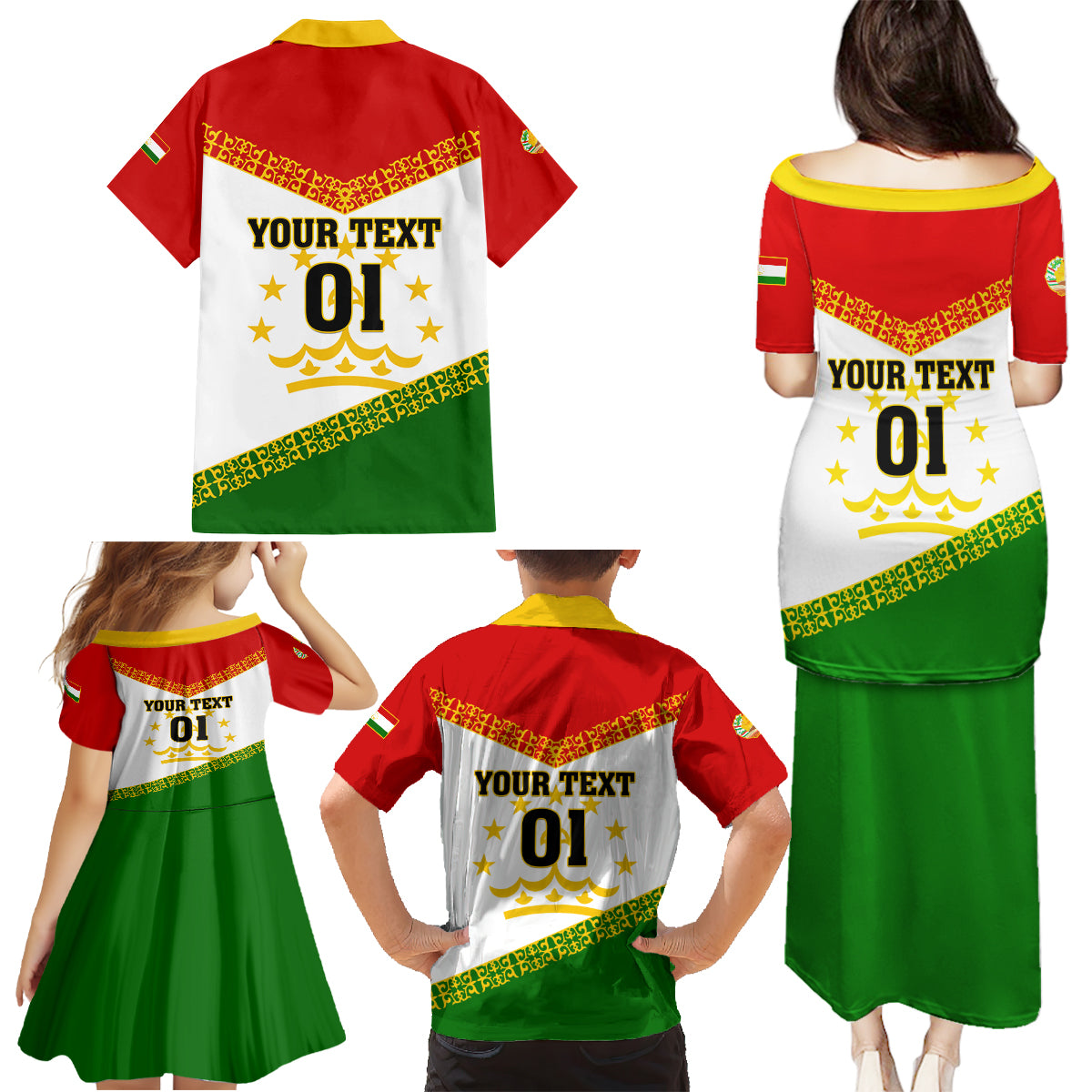 Tajikistan Football Family Matching Puletasi and Hawaiian Shirt Come On Tadzhikistan - Wonder Print Shop