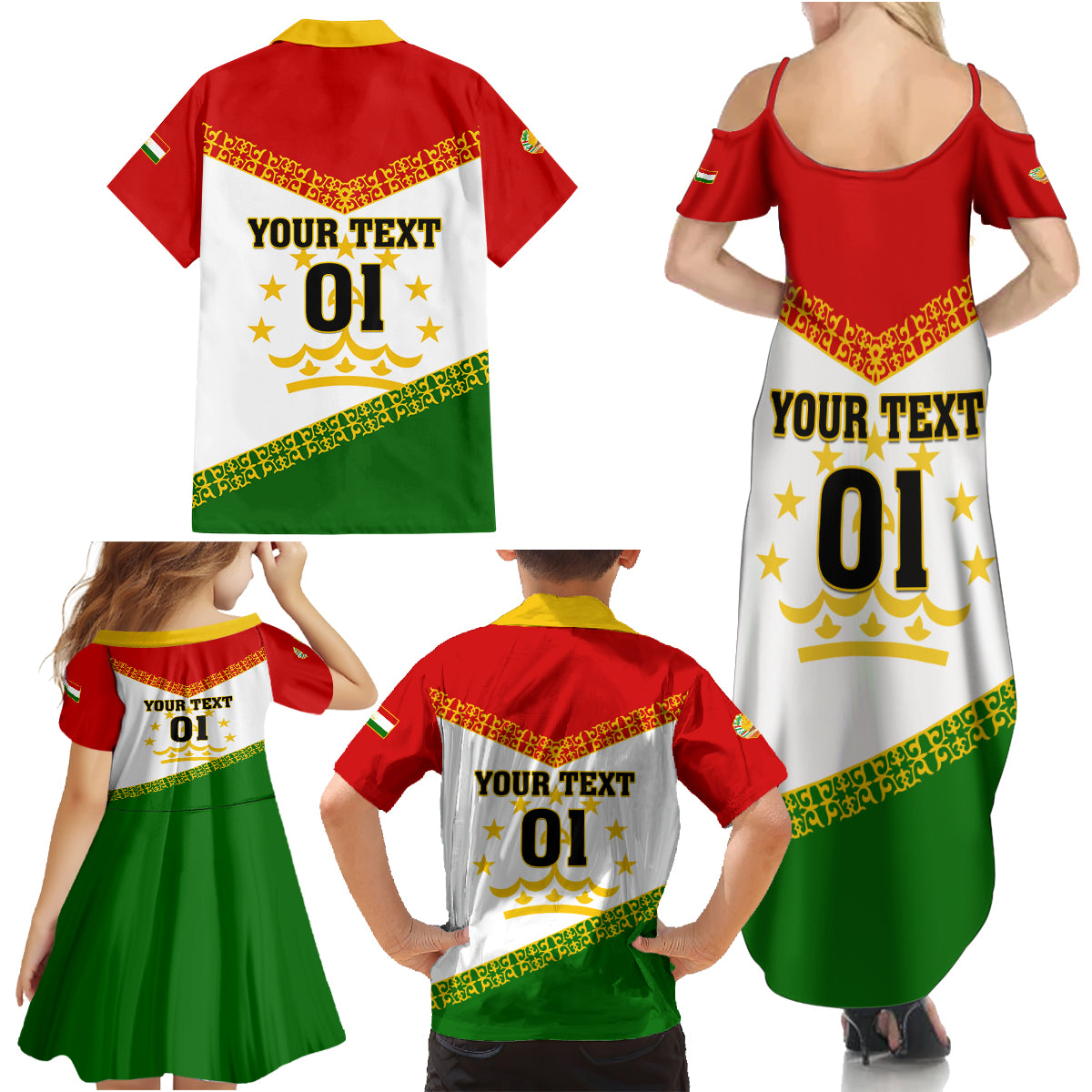 Tajikistan Football Family Matching Summer Maxi Dress and Hawaiian Shirt Come On Tadzhikistan - Wonder Print Shop