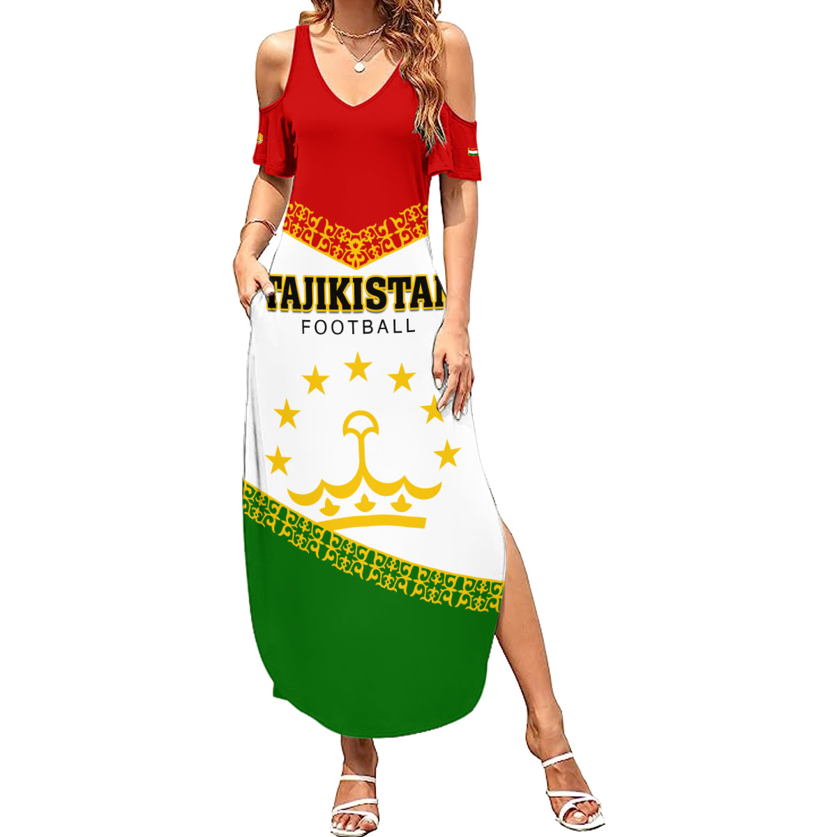 Tajikistan Football Family Matching Summer Maxi Dress and Hawaiian Shirt Come On Tadzhikistan - Wonder Print Shop