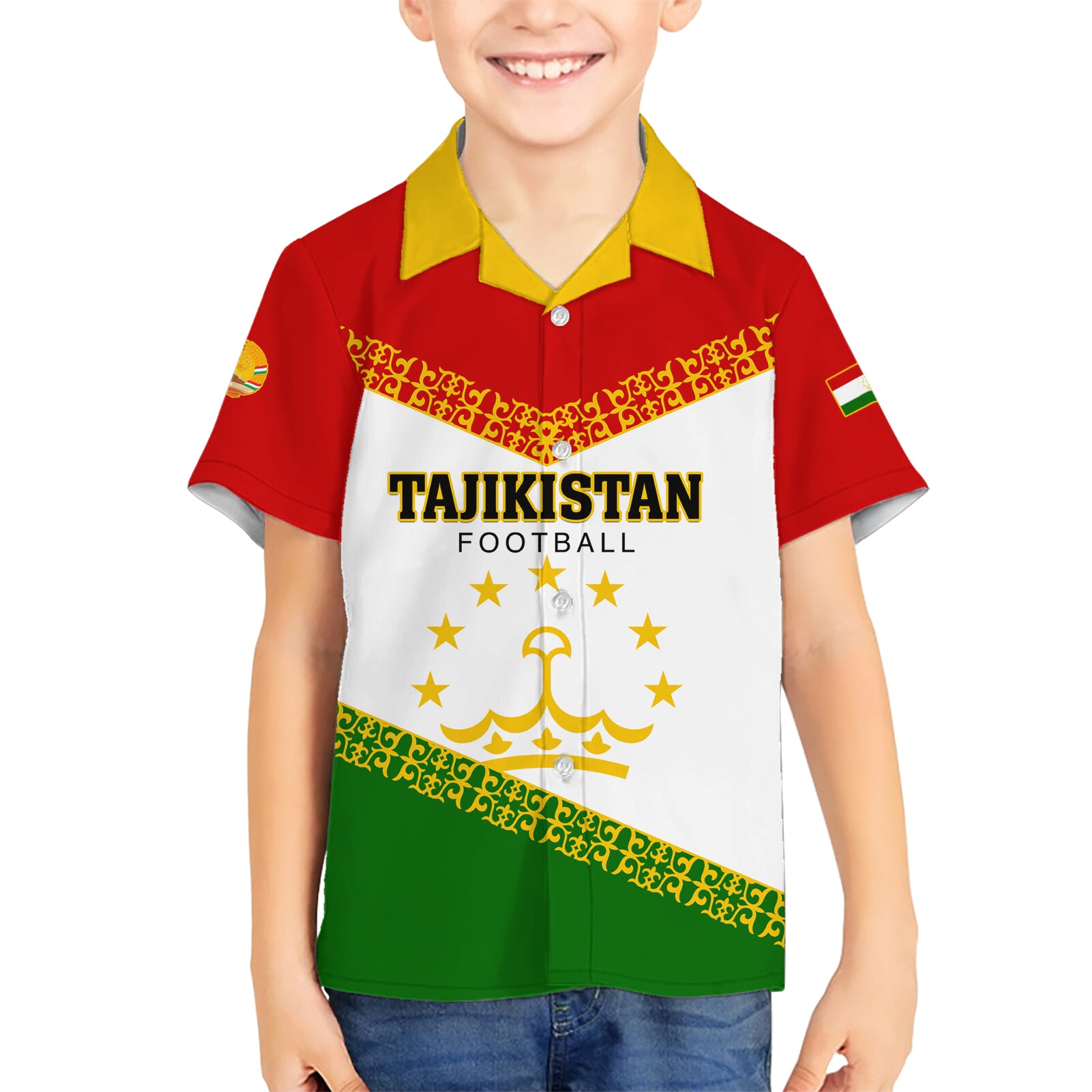 Tajikistan Football Kid Hawaiian Shirt Come On Tadzhikistan - Wonder Print Shop
