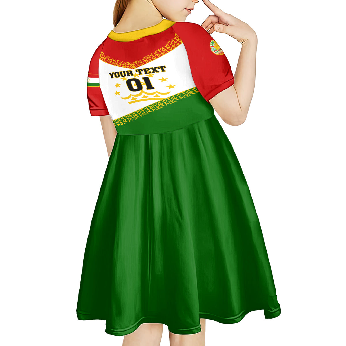 Tajikistan Football Kid Short Sleeve Dress Come On Tadzhikistan - Wonder Print Shop