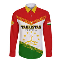 Tajikistan Football Long Sleeve Button Shirt Come On Tadzhikistan - Wonder Print Shop