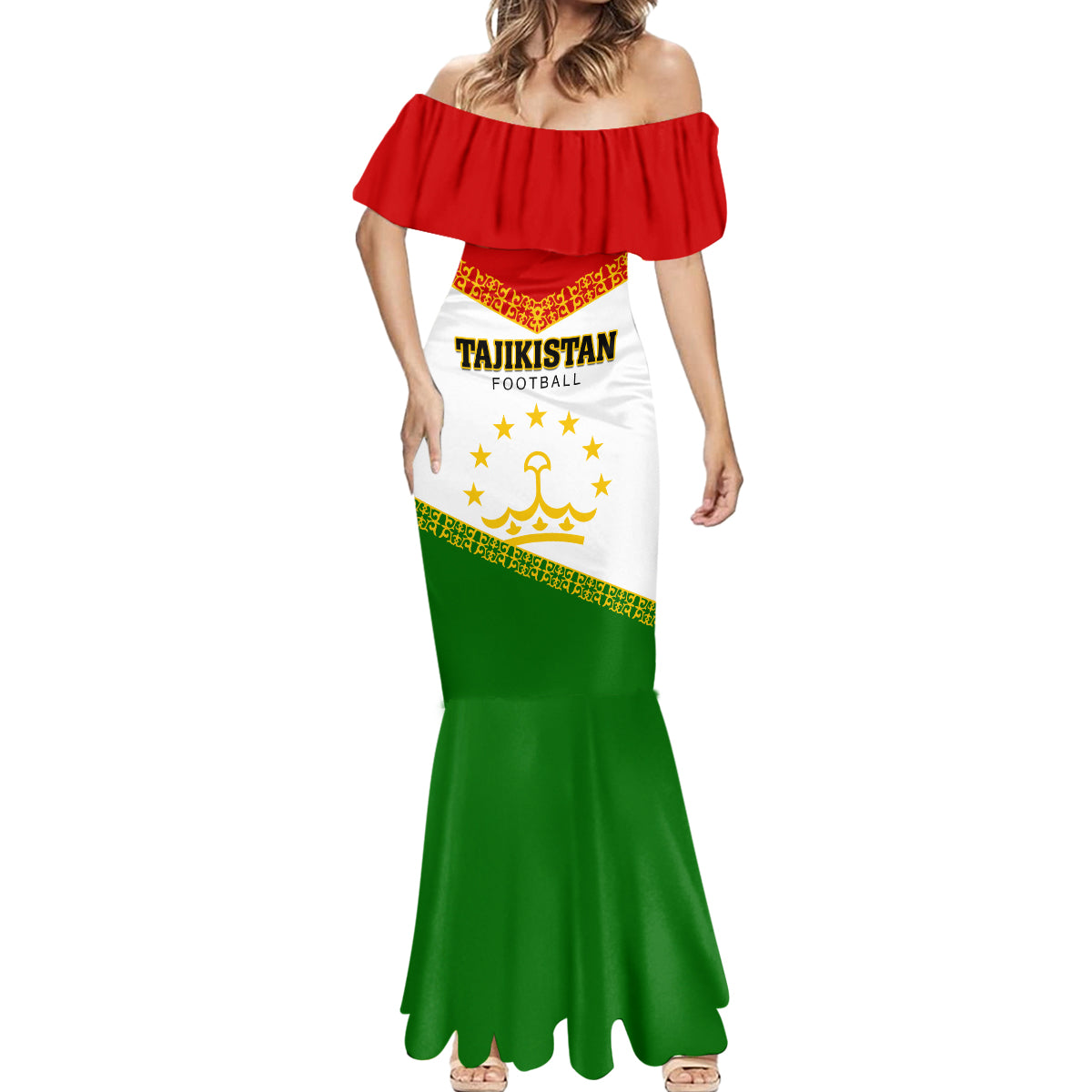 Tajikistan Football Mermaid Dress Come On Tadzhikistan - Wonder Print Shop