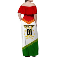 Tajikistan Football Off Shoulder Maxi Dress Come On Tadzhikistan - Wonder Print Shop