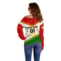 Tajikistan Football Off Shoulder Sweater Come On Tadzhikistan - Wonder Print Shop