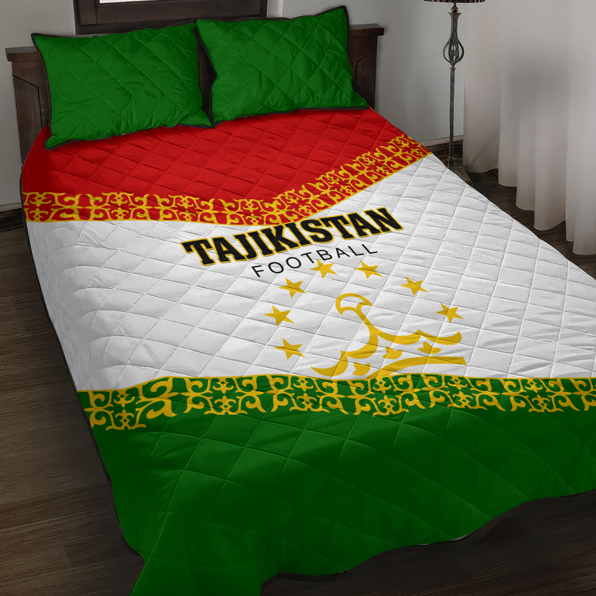 Tajikistan Football Quilt Bed Set Come On Tadzhikistan - Wonder Print Shop