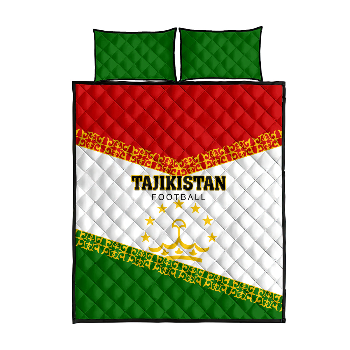Tajikistan Football Quilt Bed Set Come On Tadzhikistan - Wonder Print Shop