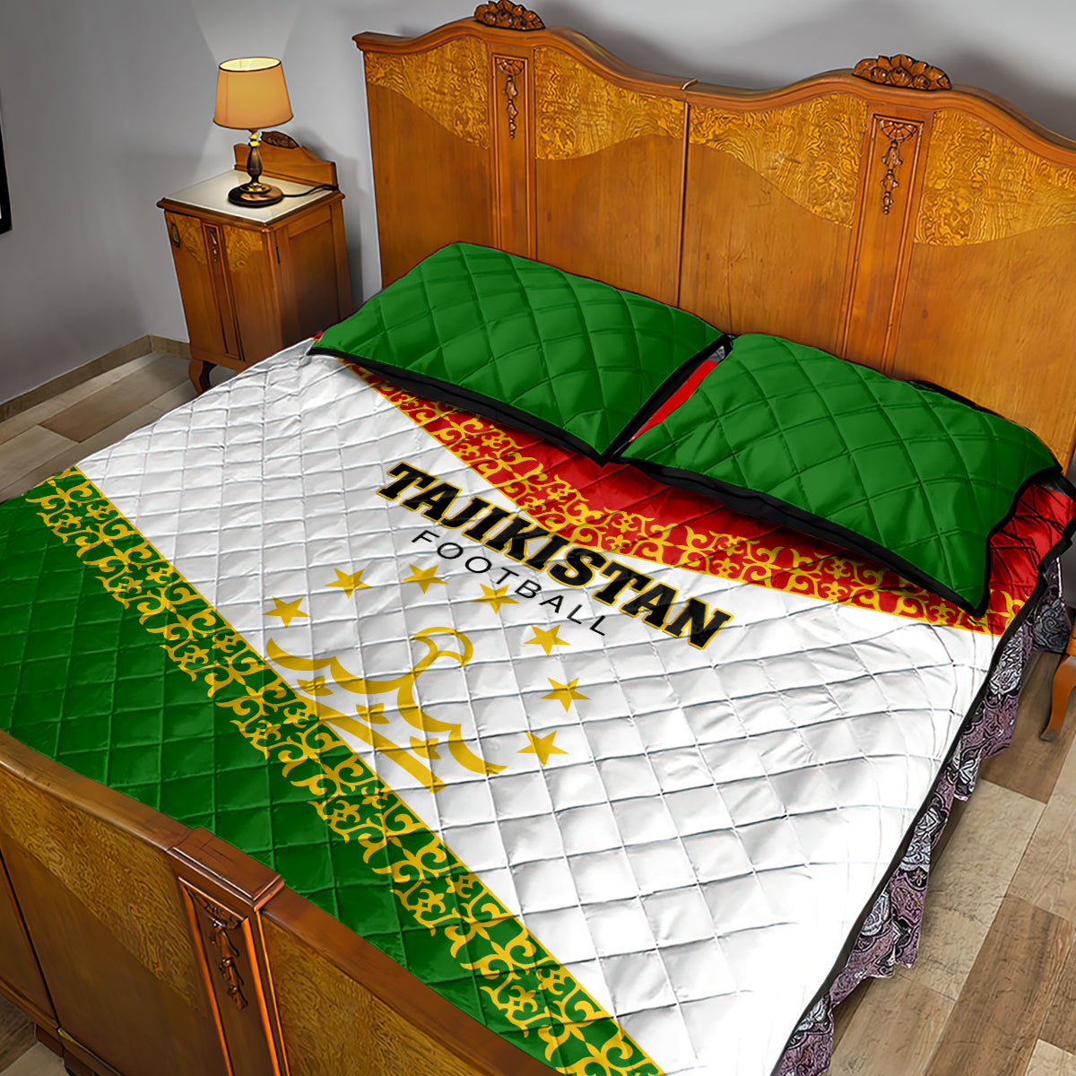 Tajikistan Football Quilt Bed Set Come On Tadzhikistan - Wonder Print Shop