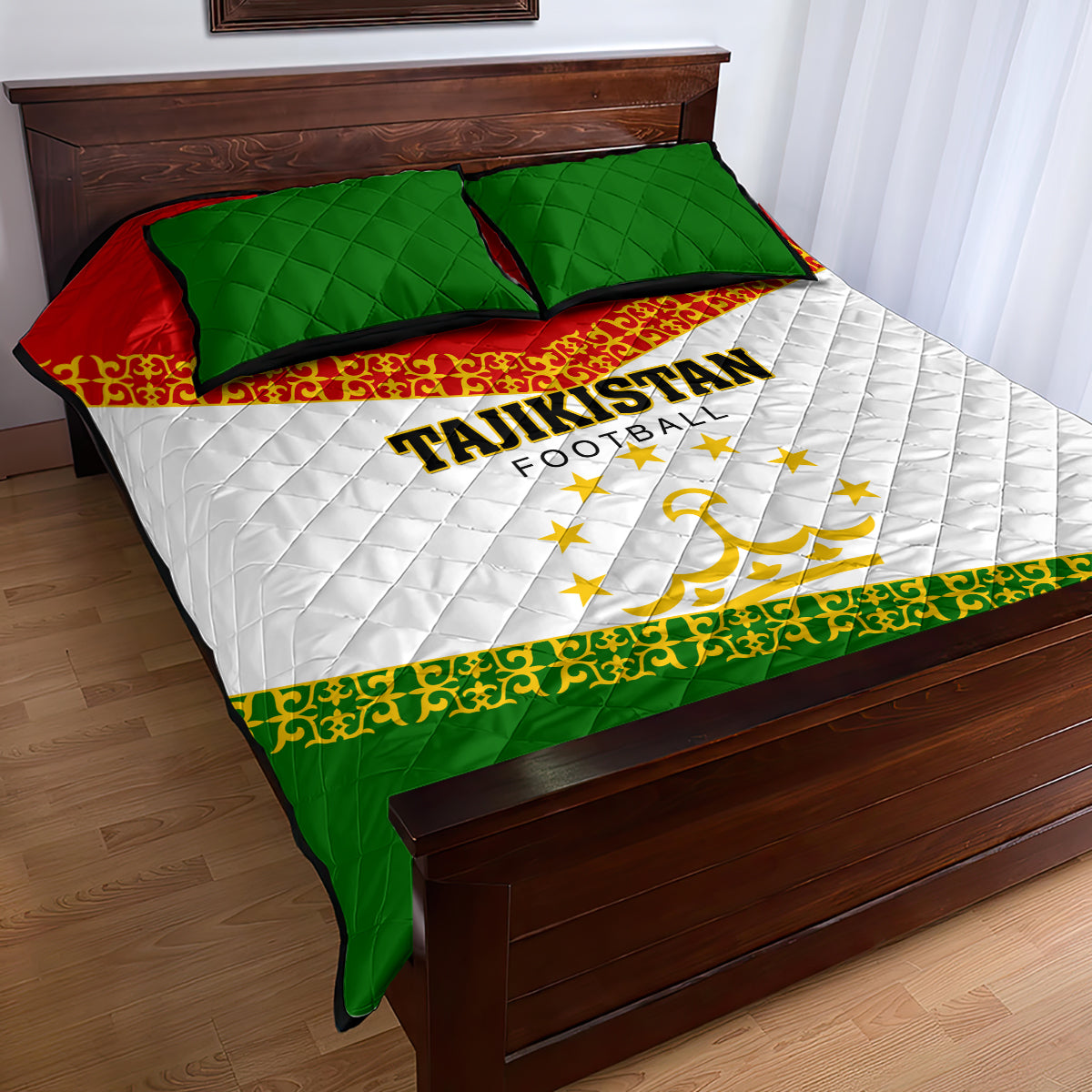 Tajikistan Football Quilt Bed Set Come On Tadzhikistan - Wonder Print Shop
