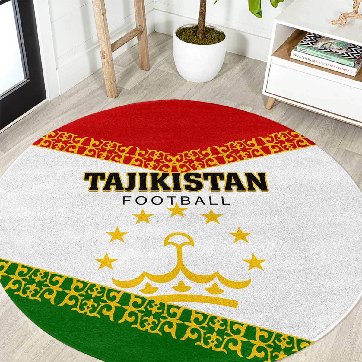 Tajikistan Football Round Carpet Come On Tadzhikistan