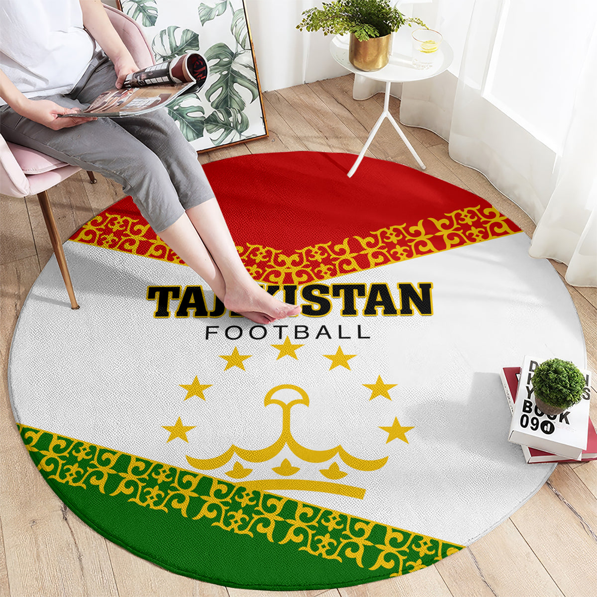 Tajikistan Football Round Carpet Come On Tadzhikistan