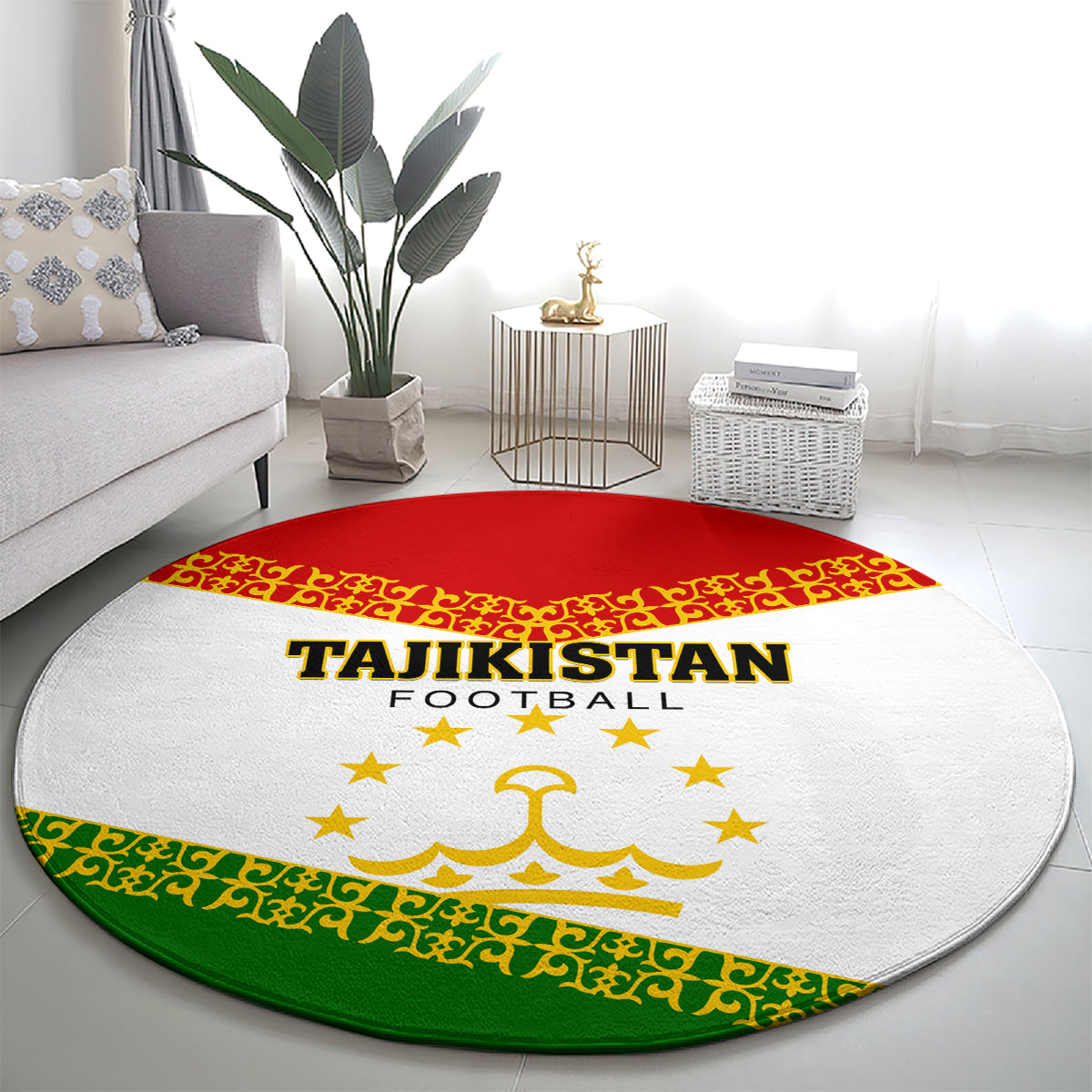 Tajikistan Football Round Carpet Come On Tadzhikistan