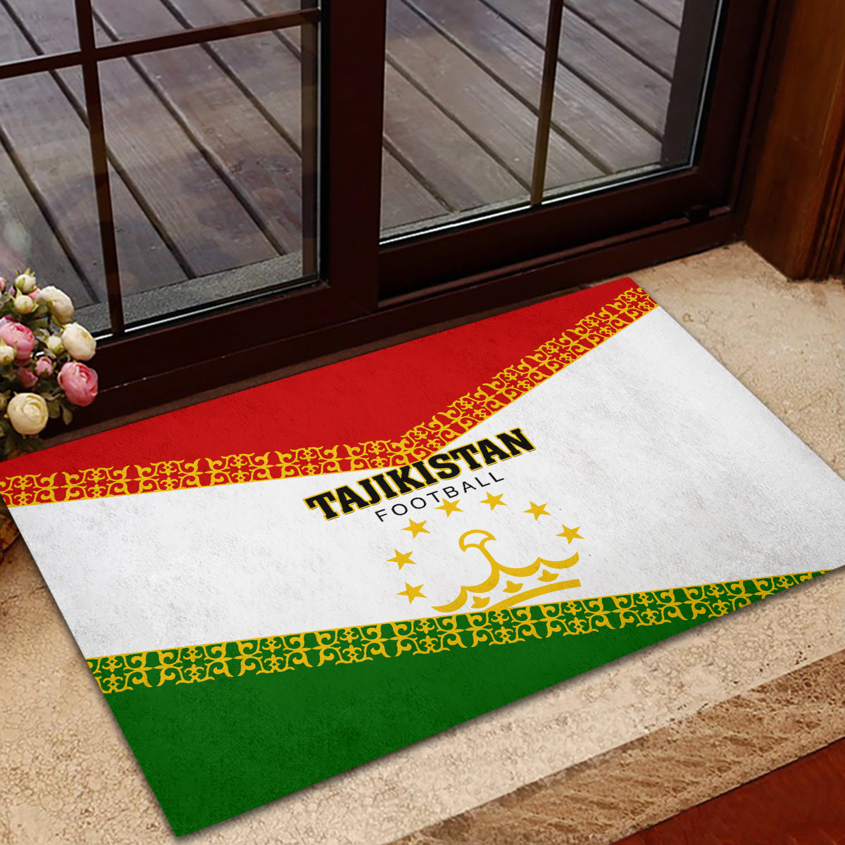 Tajikistan Football Rubber Doormat Come On Tadzhikistan - Wonder Print Shop