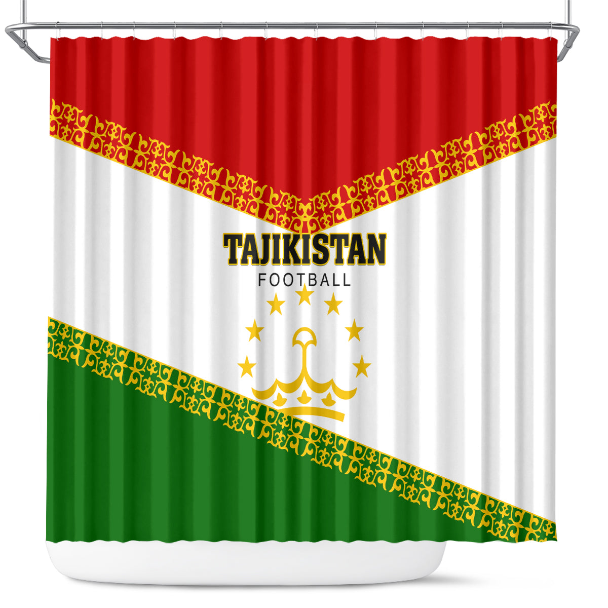 Tajikistan Football Shower Curtain Come On Tadzhikistan