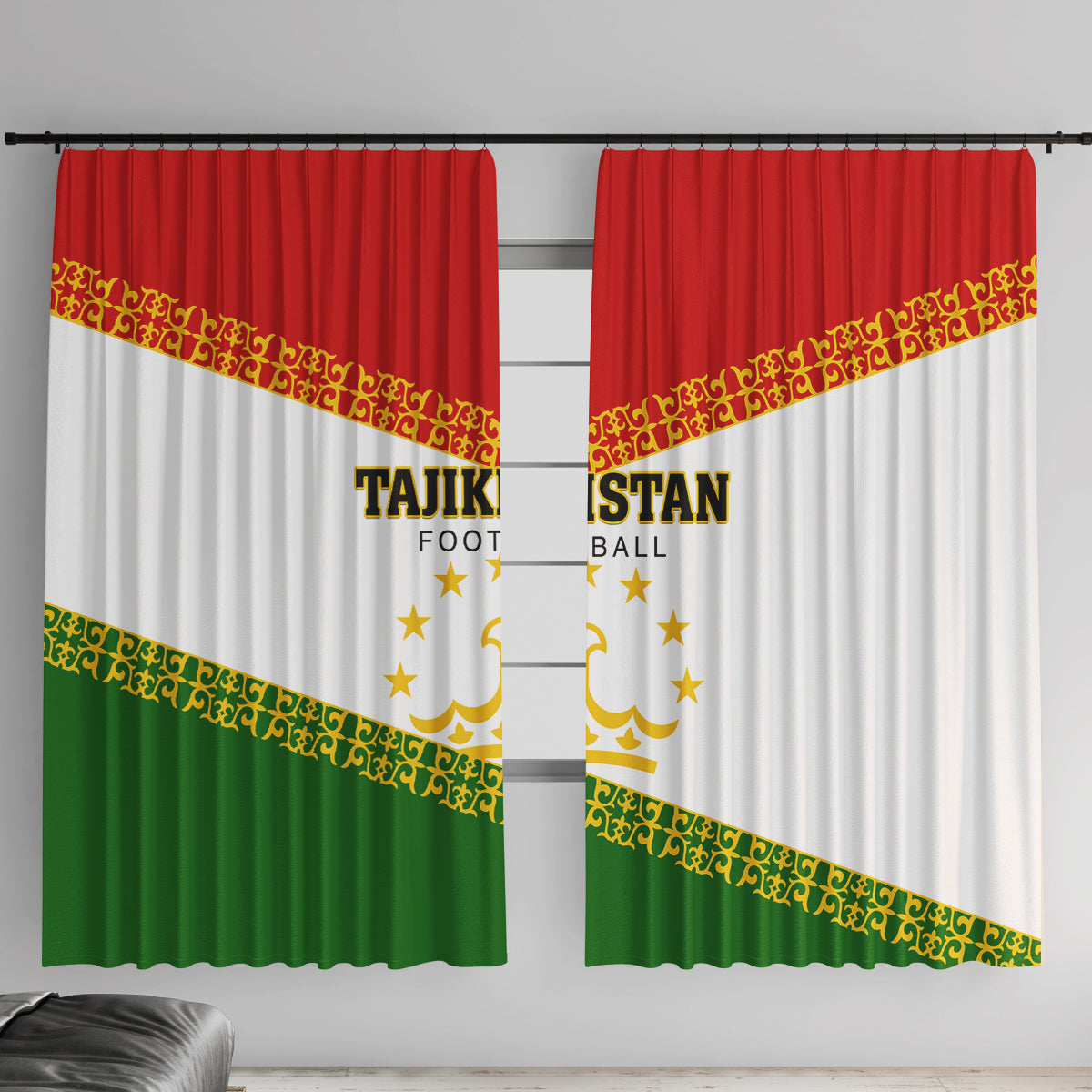 Tajikistan Football Window Curtain Come On Tadzhikistan - Wonder Print Shop