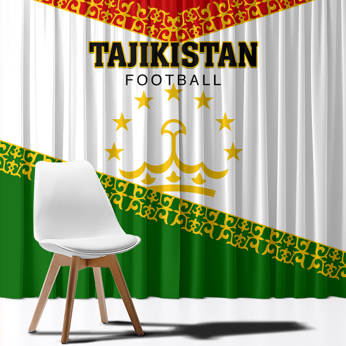 Tajikistan Football Window Curtain Come On Tadzhikistan - Wonder Print Shop
