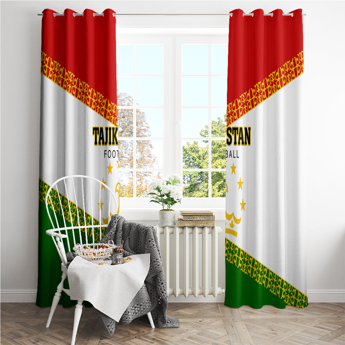 Tajikistan Football Window Curtain Come On Tadzhikistan - Wonder Print Shop