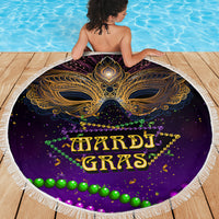Mardi Gras 2024 Beach Blanket Carnival Mask Special Version - Wonder Print Shop