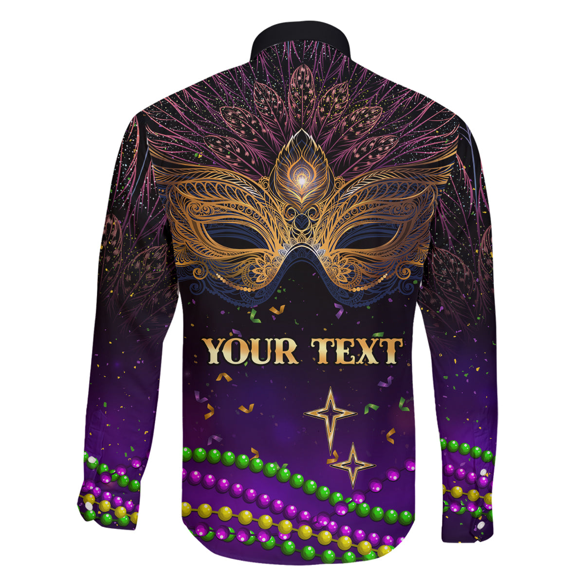 Mardi Gras 2024 Family Matching Off Shoulder Short Dress and Hawaiian Shirt Carnival Mask Special Version - Wonder Print Shop