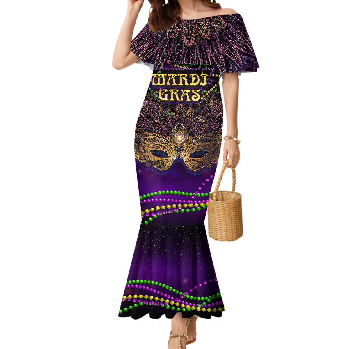 Mardi Gras 2024 Mermaid Dress Carnival Mask Special Version - Wonder Print Shop