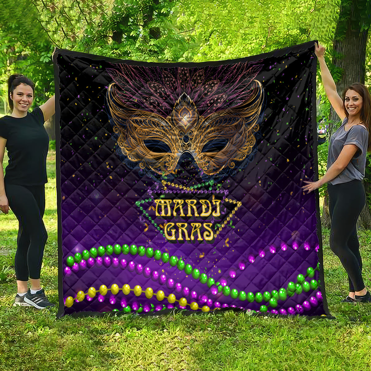 Mardi Gras 2024 Quilt Carnival Mask Special Version - Wonder Print Shop