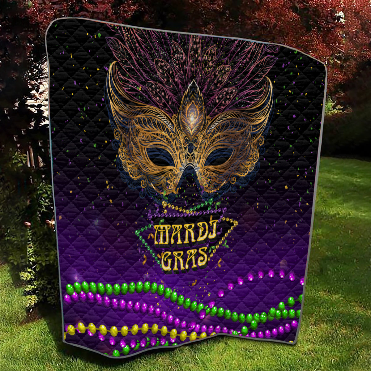 Mardi Gras 2024 Quilt Carnival Mask Special Version - Wonder Print Shop