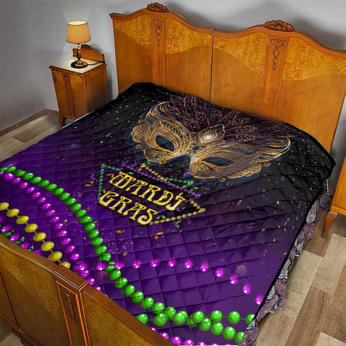 Mardi Gras 2024 Quilt Carnival Mask Special Version - Wonder Print Shop