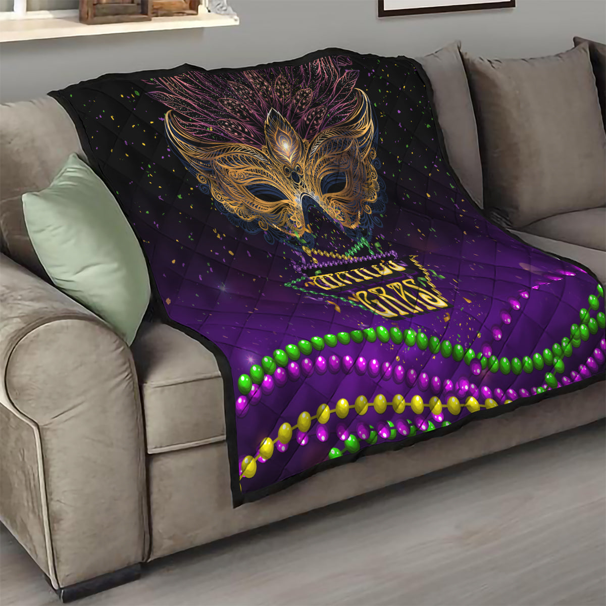Mardi Gras 2024 Quilt Carnival Mask Special Version - Wonder Print Shop