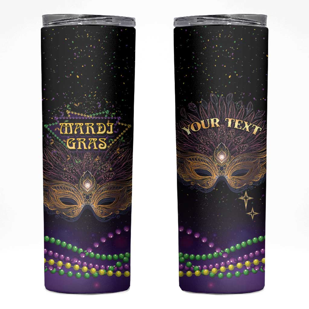Personalized Mardi Gras Skinny Tumbler Carnival Mask Special Version - Wonder Print Shop
