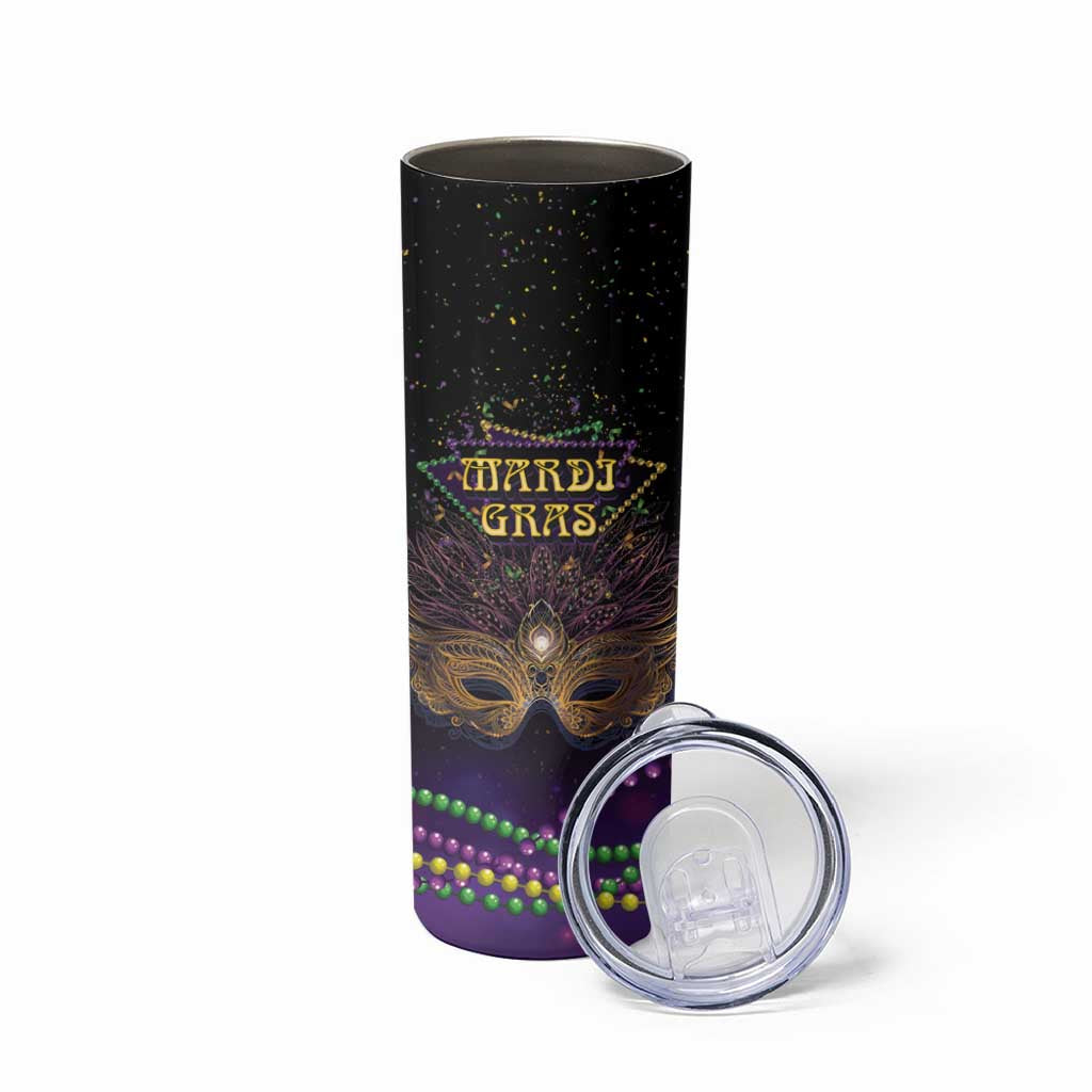 Personalized Mardi Gras Skinny Tumbler Carnival Mask Special Version - Wonder Print Shop