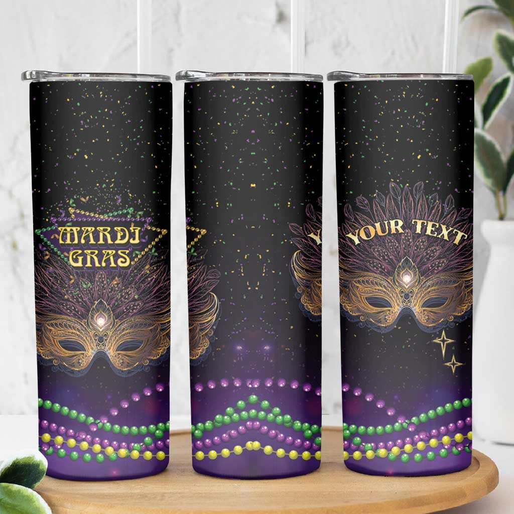 Personalized Mardi Gras Skinny Tumbler Carnival Mask Special Version - Wonder Print Shop
