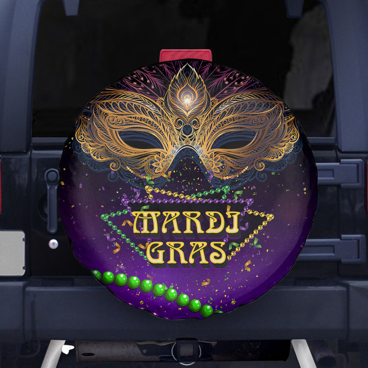 Mardi Gras 2024 Spare Tire Cover Carnival Mask Special Version - Wonder Print Shop