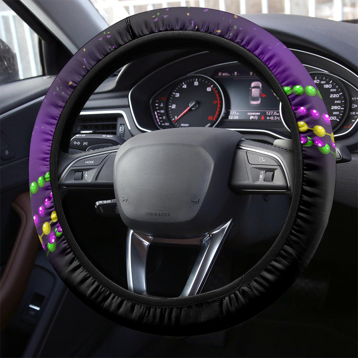 Mardi Gras 2024 Steering Wheel Cover Carnival Mask Special Version - Wonder Print Shop