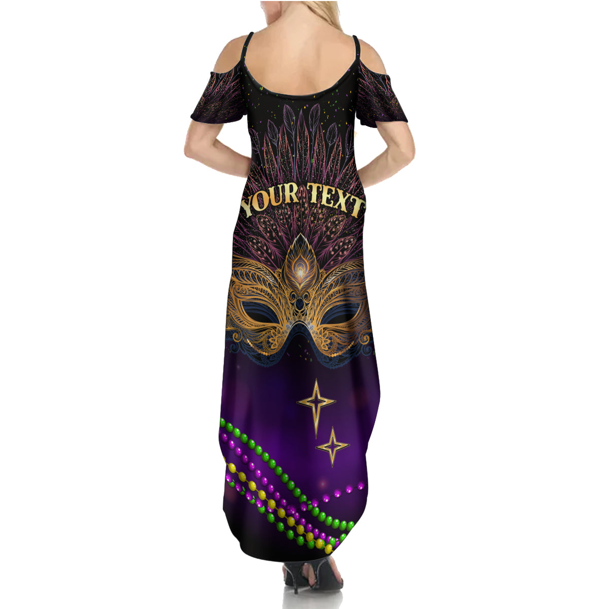 Mardi Gras 2024 Summer Maxi Dress Carnival Mask Special Version - Wonder Print Shop