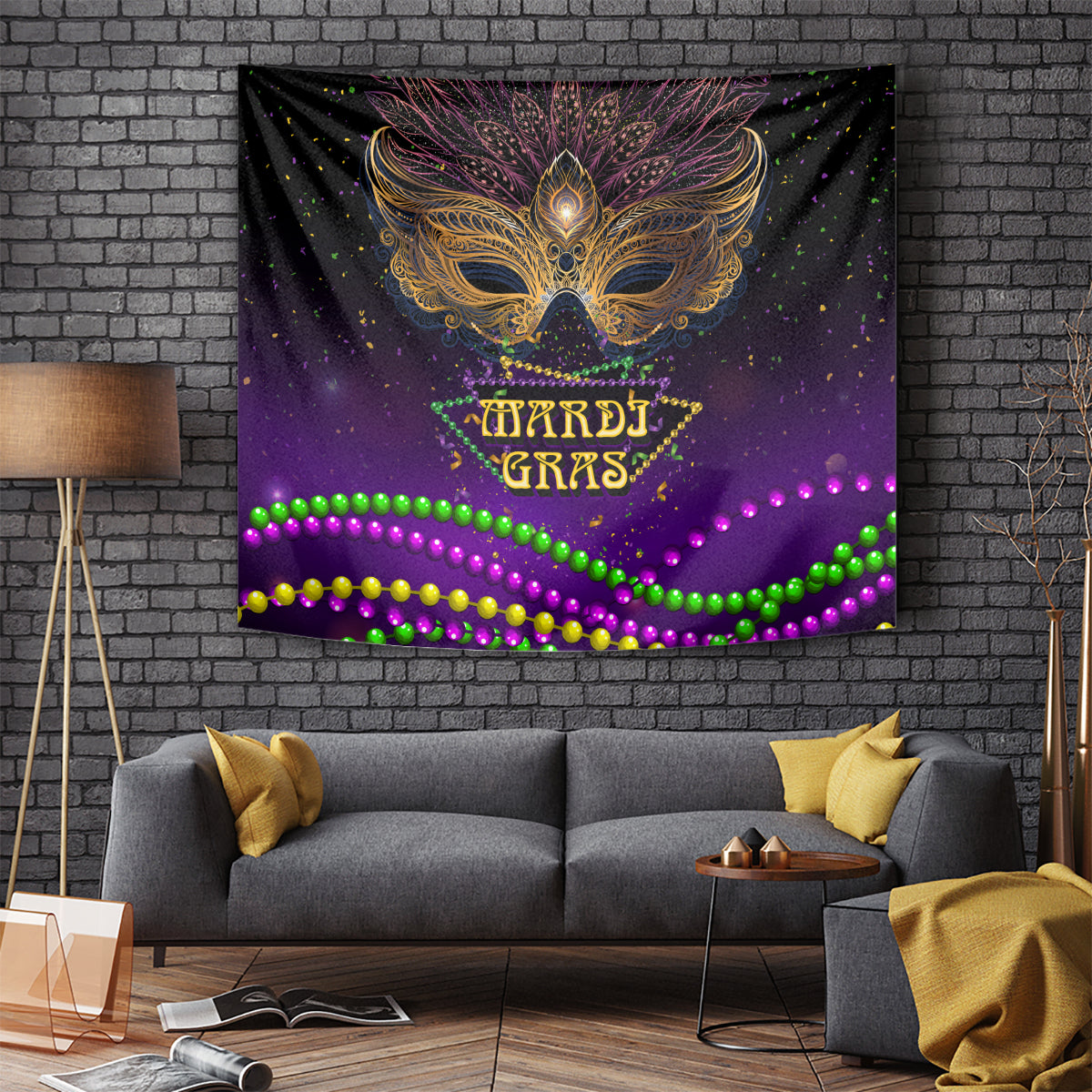 Mardi Gras 2024 Tapestry Carnival Mask Special Version - Wonder Print Shop