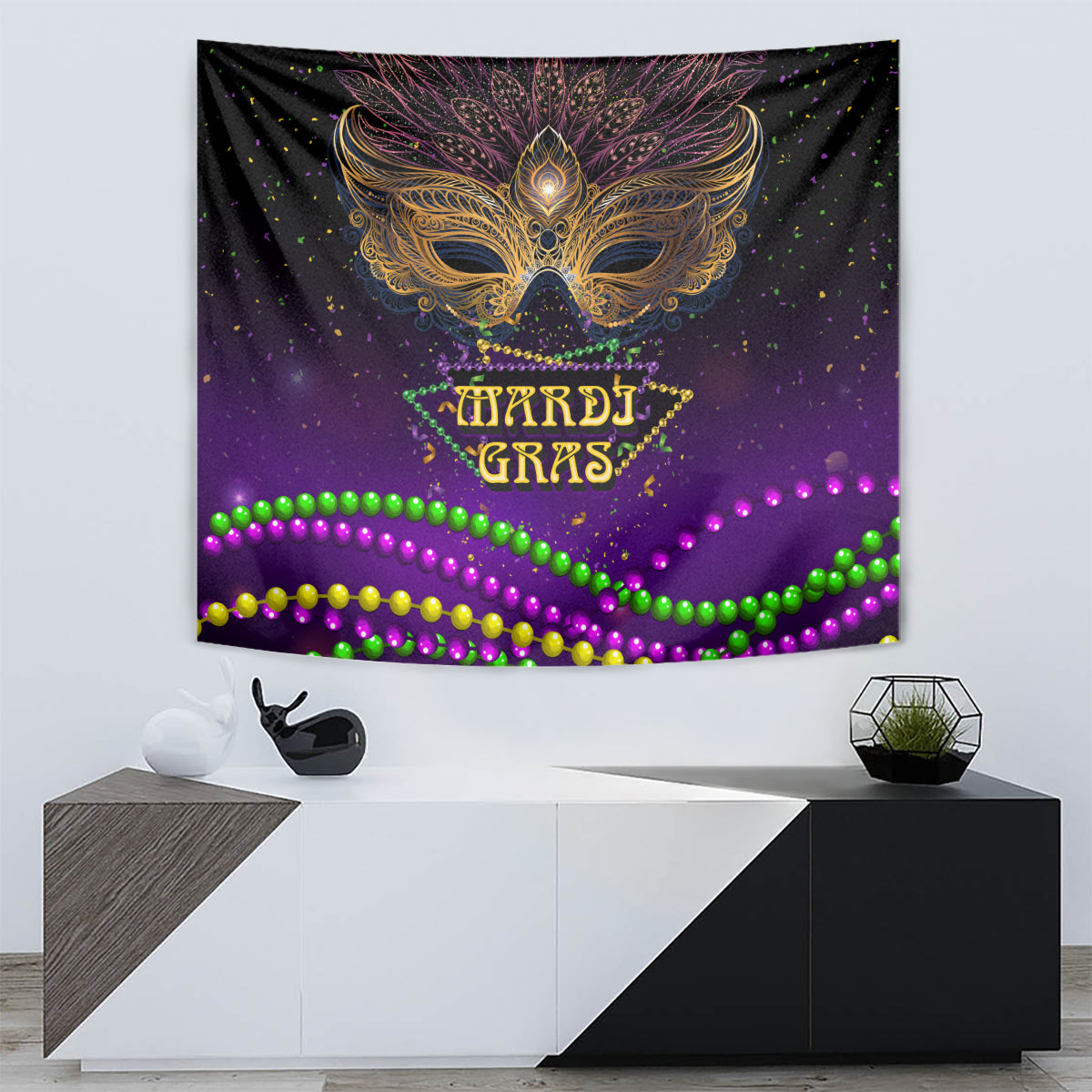 Mardi Gras 2024 Tapestry Carnival Mask Special Version - Wonder Print Shop