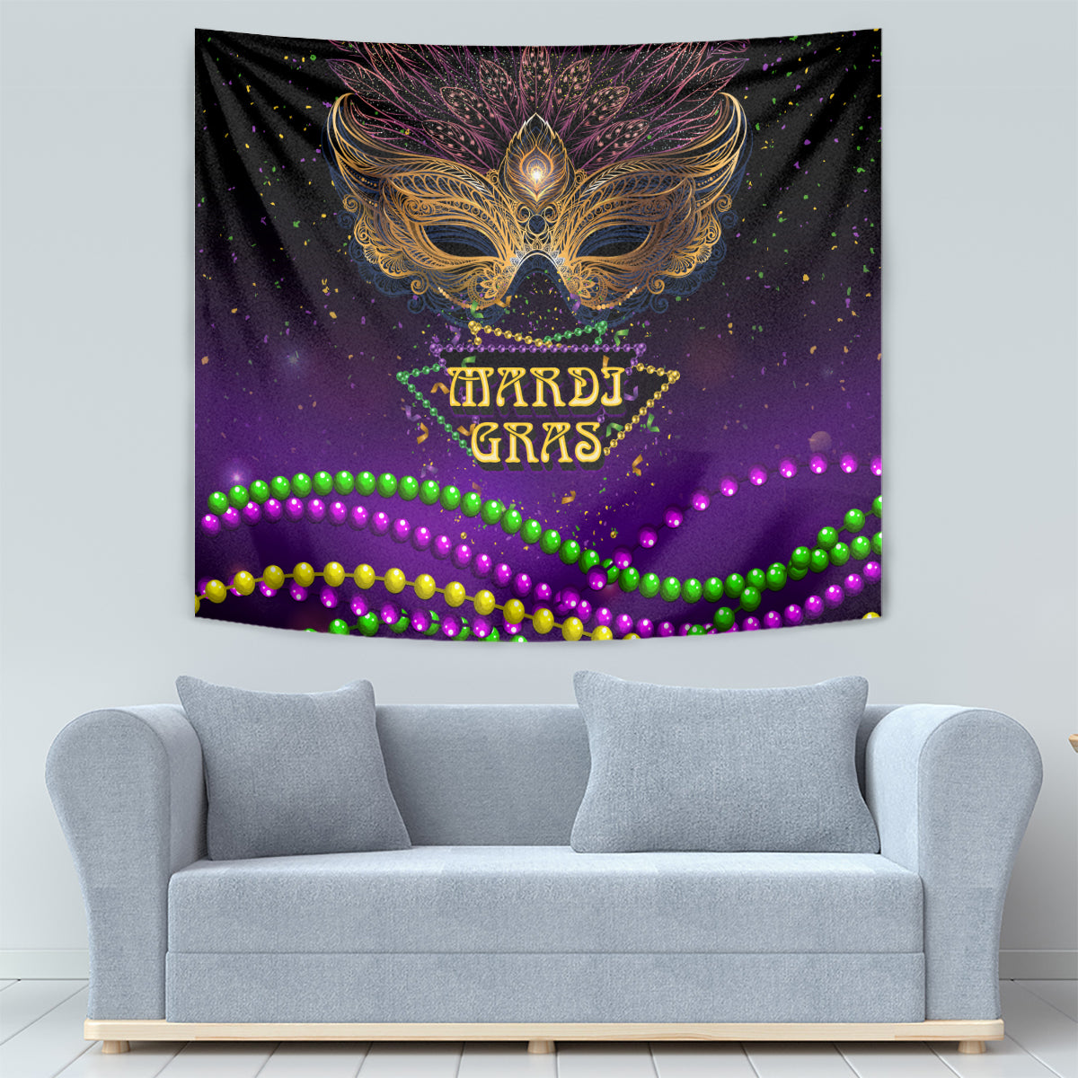 Mardi Gras 2024 Tapestry Carnival Mask Special Version - Wonder Print Shop