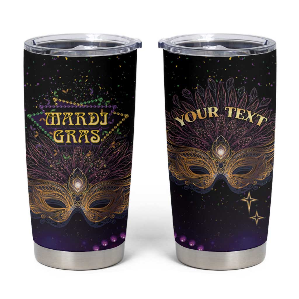 Personalized Mardi Gras Tumbler Cup Carnival Mask Special Version - Wonder Print Shop