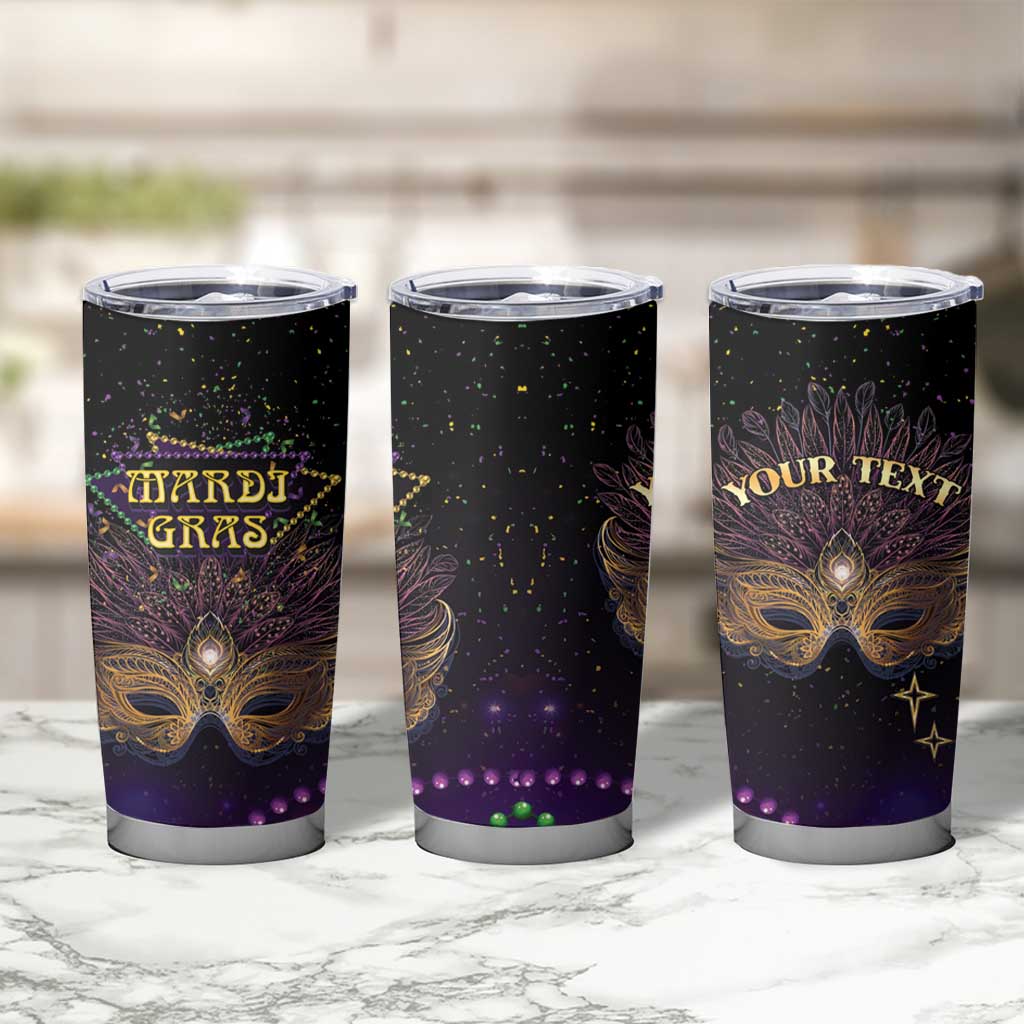 Personalized Mardi Gras Tumbler Cup Carnival Mask Special Version - Wonder Print Shop