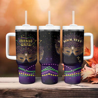 Personalized Mardi Gras Tumbler With Handle Carnival Mask Special Version - Wonder Print Shop