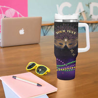 Personalized Mardi Gras Tumbler With Handle Carnival Mask Special Version - Wonder Print Shop