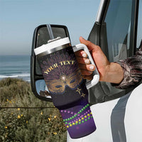 Personalized Mardi Gras Tumbler With Handle Carnival Mask Special Version - Wonder Print Shop