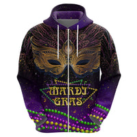 Mardi Gras 2024 Zip Hoodie Carnival Mask Special Version - Wonder Print Shop