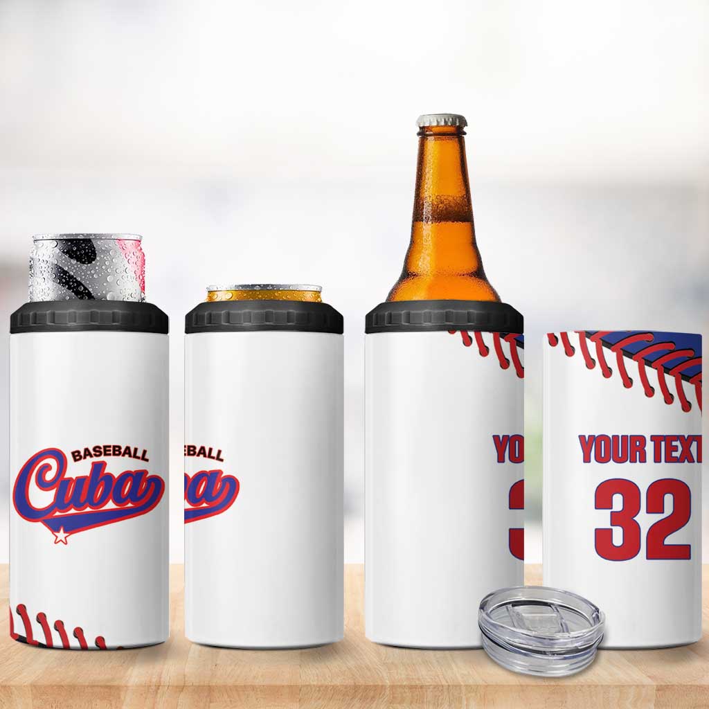Custom Baseball Cuba 2025 4 in 1 Can Cooler Tumbler Cuba Powerhouse of Baseball