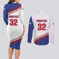 Custom Baseball Cuba 2025 Couples Matching Long Sleeve Bodycon Dress and Long Sleeve Button Shirt Cuba Powerhouse of Baseball
