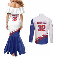 Custom Baseball Cuba 2025 Couples Matching Mermaid Dress and Long Sleeve Button Shirt Cuba Powerhouse of Baseball