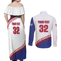 Custom Baseball Cuba 2025 Couples Matching Off Shoulder Maxi Dress and Long Sleeve Button Shirt Cuba Powerhouse of Baseball