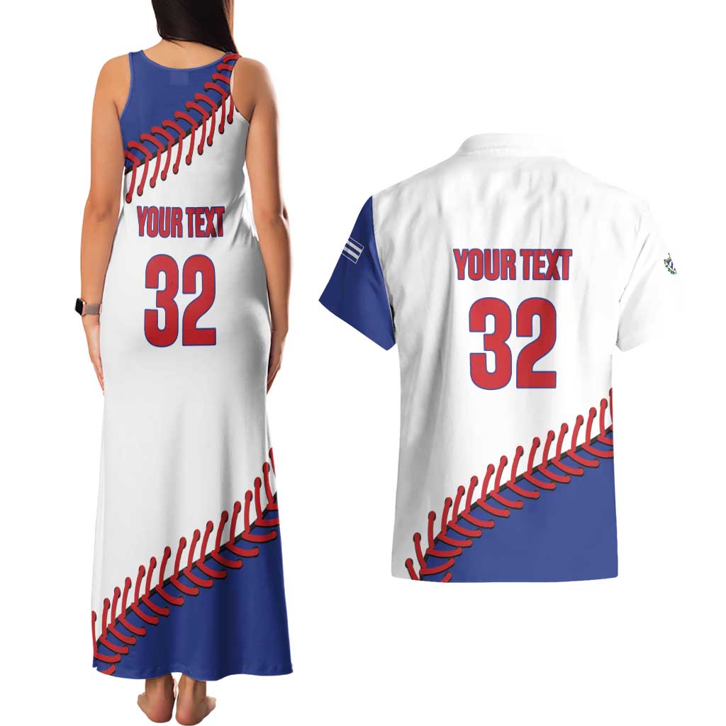 Custom Baseball Cuba 2025 Couples Matching Tank Maxi Dress and Hawaiian Shirt Cuba Powerhouse of Baseball