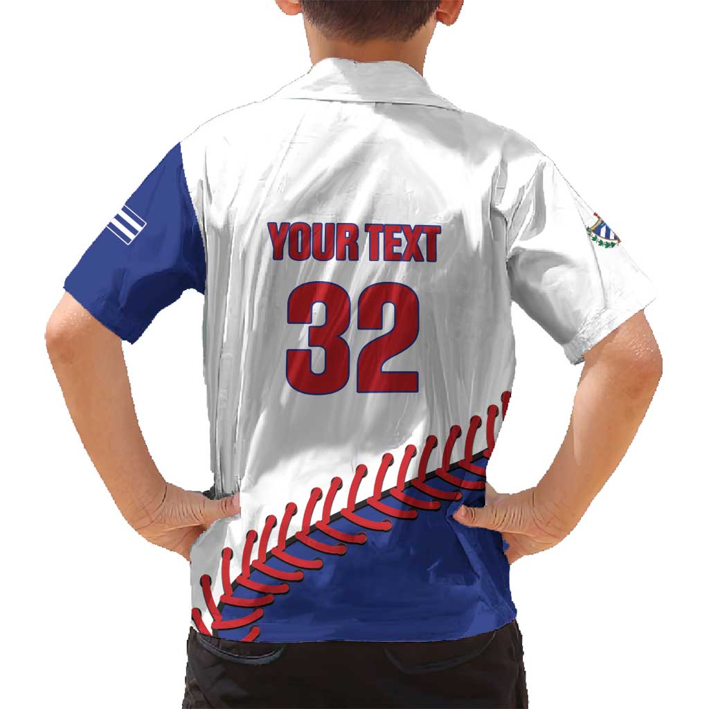 Custom Baseball Cuba 2025 Family Matching Long Sleeve Bodycon Dress and Hawaiian Shirt Cuba Powerhouse of Baseball