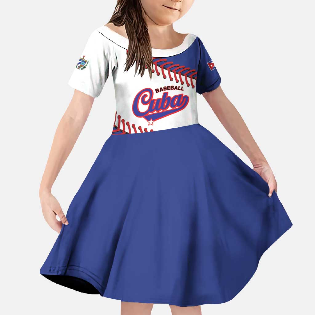 Custom Baseball Cuba 2025 Family Matching Long Sleeve Bodycon Dress and Hawaiian Shirt Cuba Powerhouse of Baseball